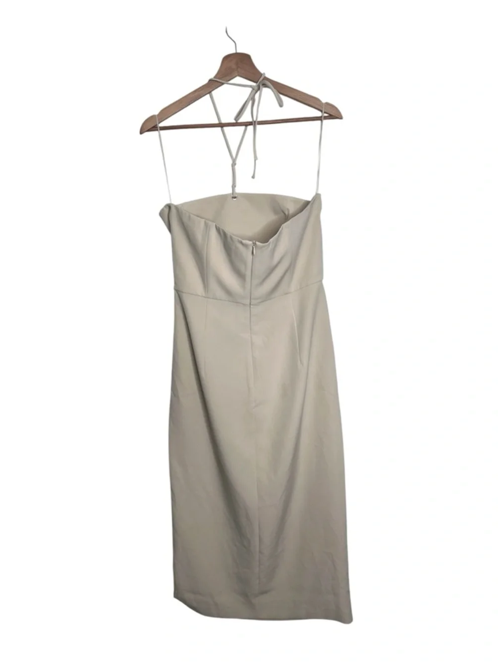 French Connection Silver Lining Women's Echo Crepe Halter Midi Dress Size US 8